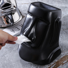 创意餐巾盒石人像纸巾盒客厅抽纸盒现代风网红摆件家用简约现代