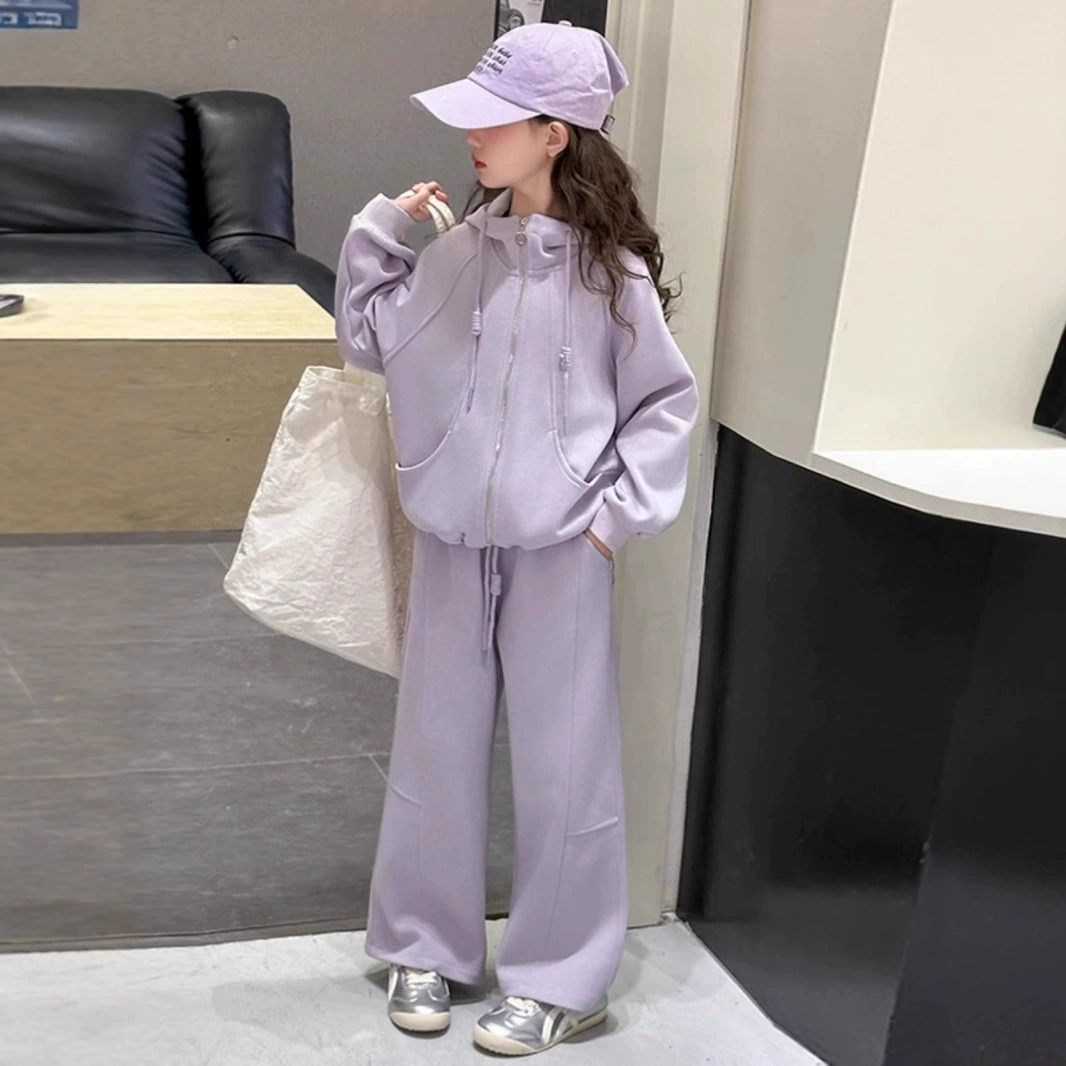 Осенний демисезонный комплект, детская весенняя толстовка для отдыха, брюки, для подростков
