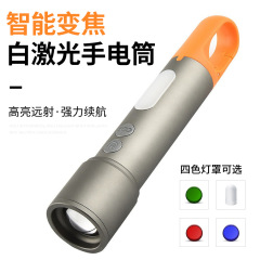 新型l強光懐中電灯USB充電多機能伸縮ズーム屋外キャンプ夜釣りCOB緊急懐中電灯