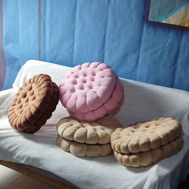 New Crystal Velvet Sandwich Biscuit Cushion Chair Cushion Round Biscuit Cushion Bay Window Sofa Cushion