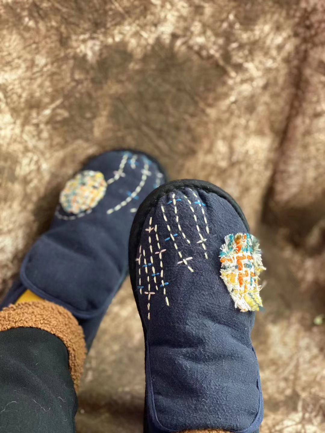 Blue (handmade thousand-layer base with rubber sole)