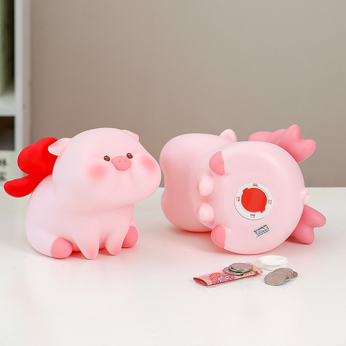 Internet celebrity creative cute large and small piggy bank children's birthday gift can be stored and retrieved new piggy bank