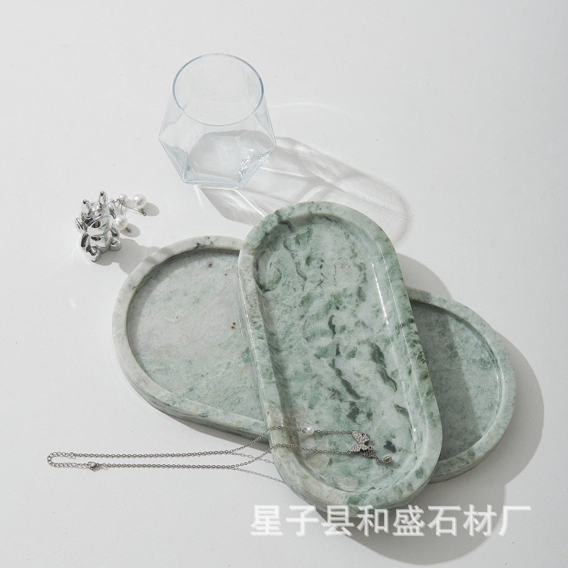 천연 대리석 구름 에메랄드 트레이 욕실 보석 저장 플레이트 호텔 아로마 테라피 저장 플레이트 모델 룸 장식