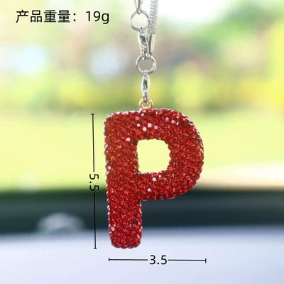 Car hanging: Full Diamond Love Bear Car - p-letter-car-pendant-big-red
