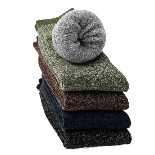 Cross-border Men's Thickened Warm Towel Socks, Men's Winter Mid-Calf Socks, Outdoor Hiking Socks, Terry Cloth Floor Socks