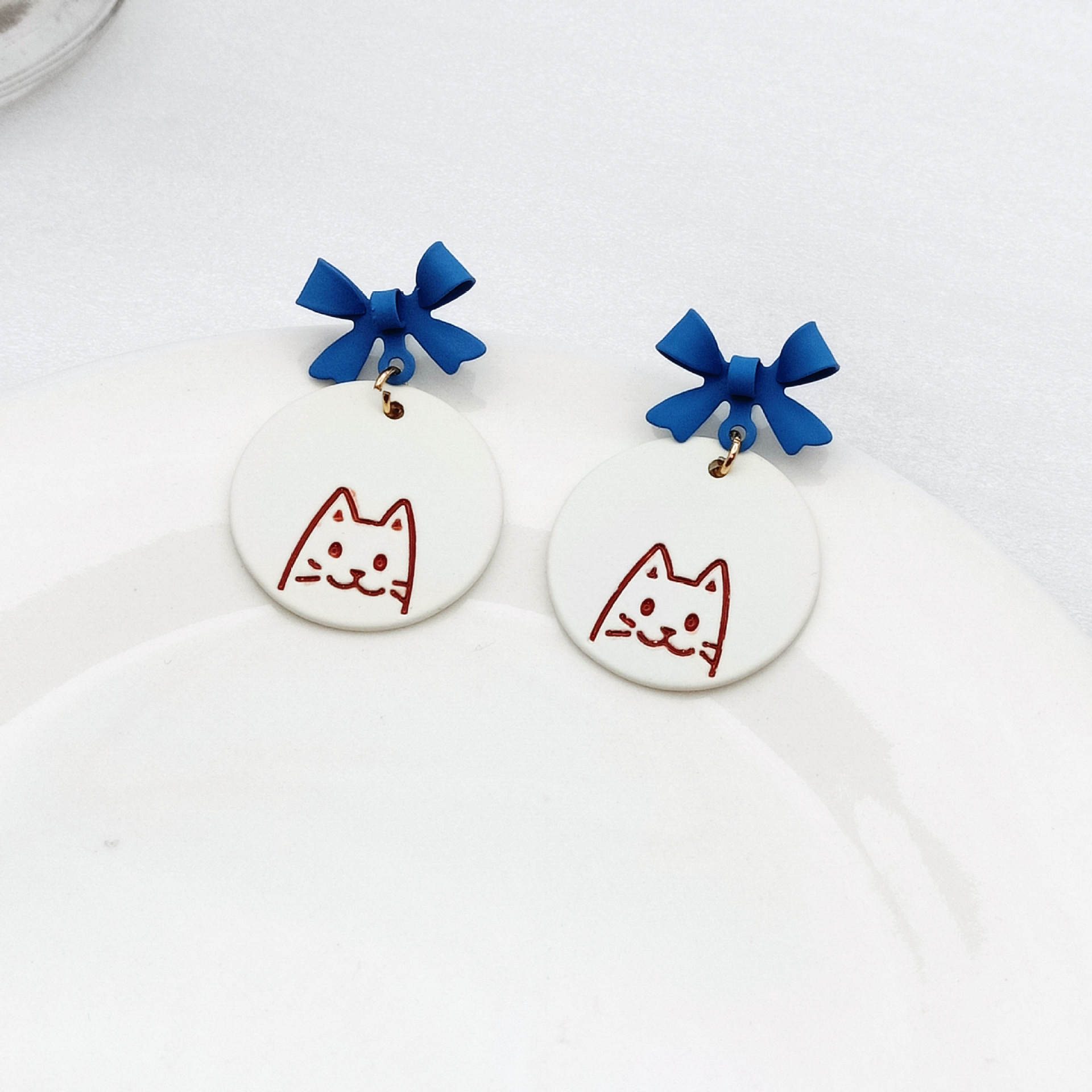 Cute Cat Alloy Stoving Varnish Ear Studs display picture 1