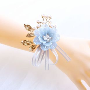 Bridesmaid Wrist Flower Bridal Arm Jewelry Female Sisters Group Hand Flower Children's Wedding Dress Fairy Pearl
