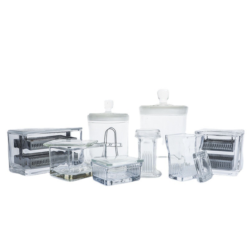 玻璃染色缸 5/9/10/26/30/60片装载玻片 染色架 立式 卧式 圆形