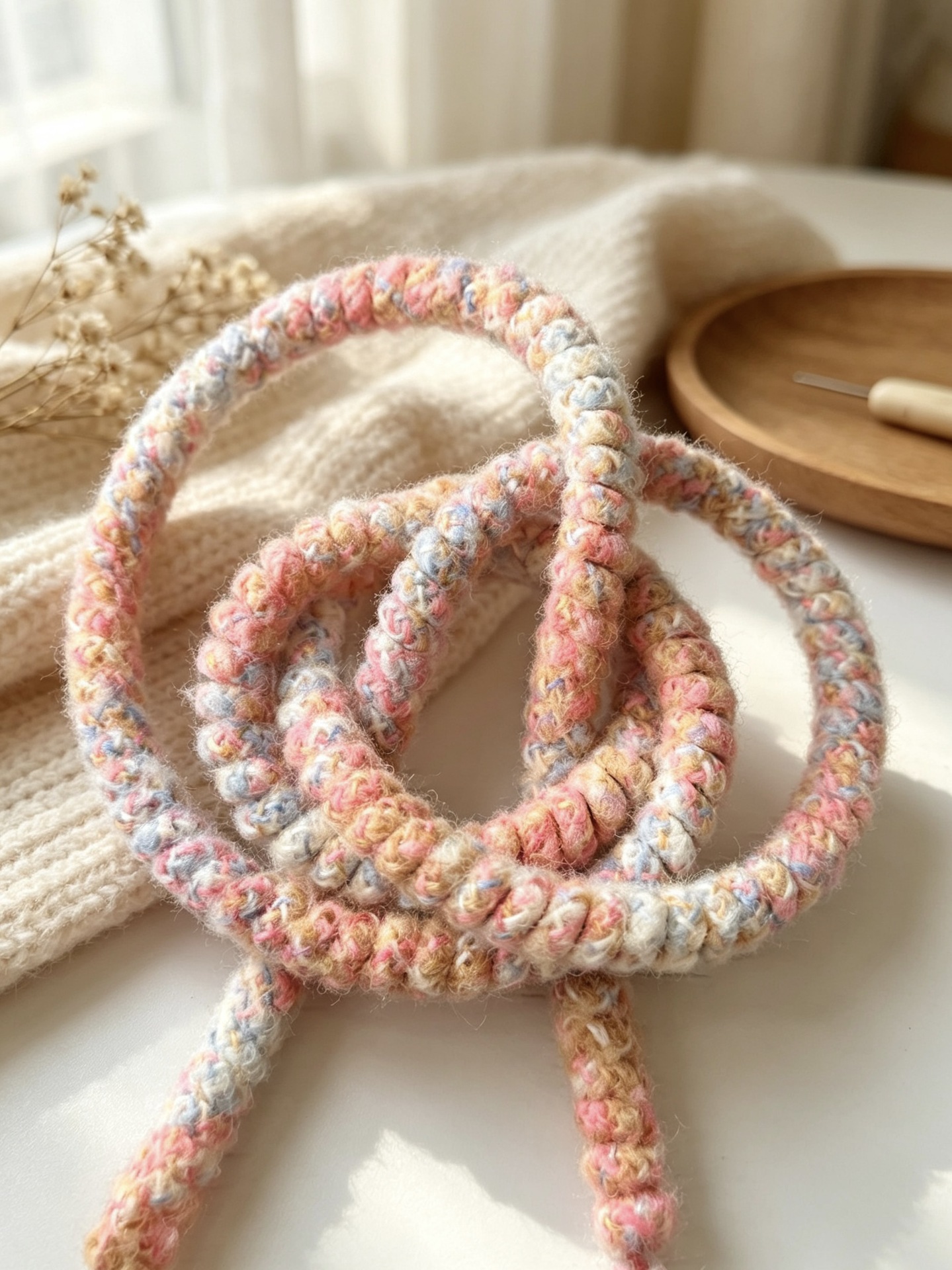 Rainbow telephone cord autumn and winter plush woven cuttable phone strap phone chain phone accessory hair rope hair accessory hair ring