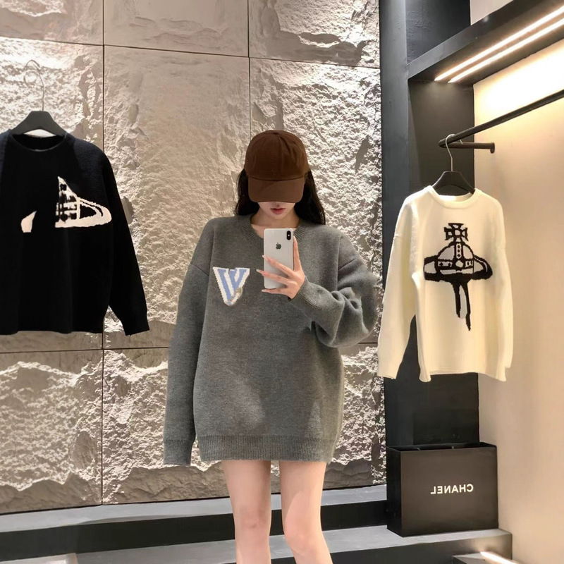 Ceiling Poison Brand Series Ski Series Inlaid Floral Logo Crew Neck Knitwear for Men and Women Base Layer Sweater