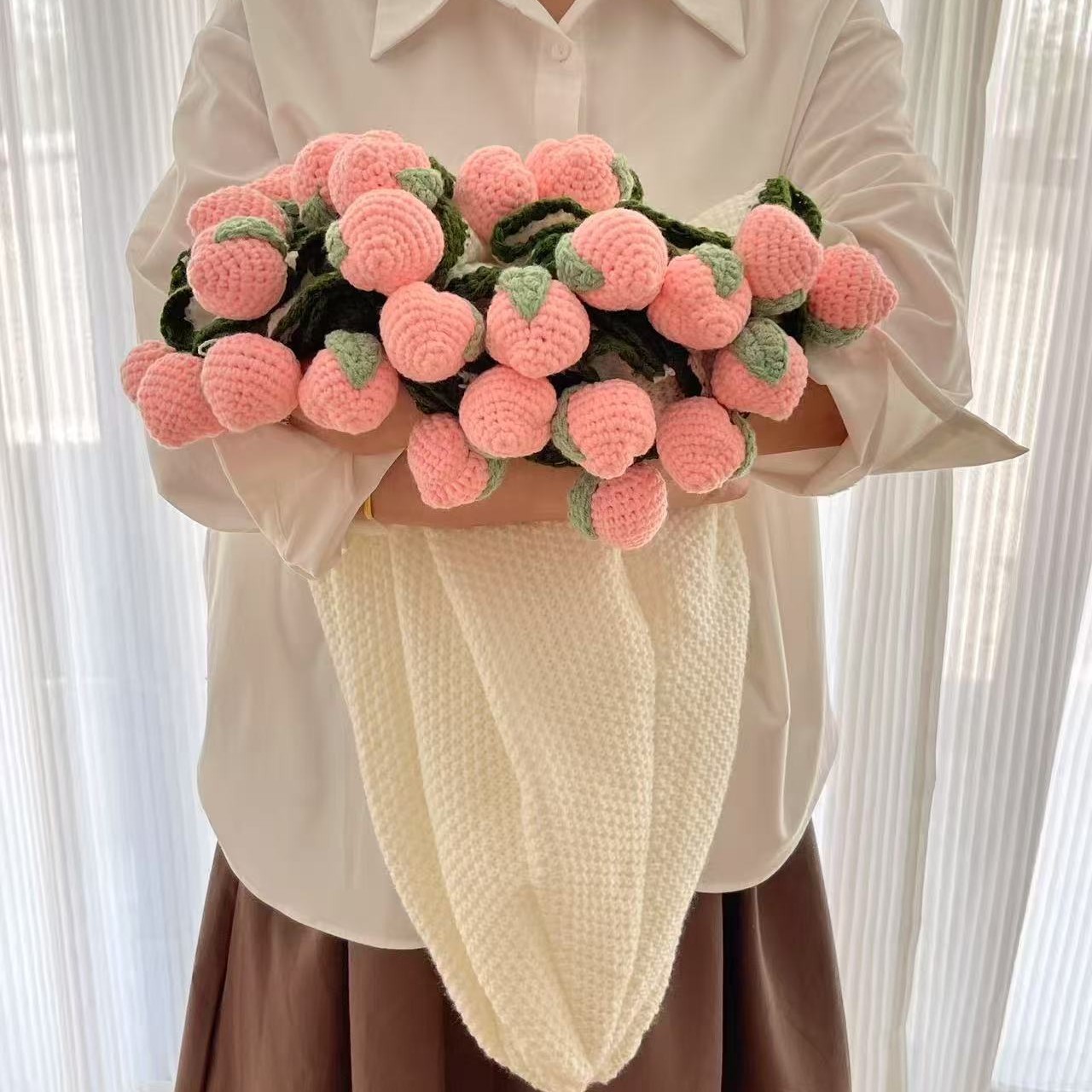 복숭아처럼 기뻐요 (아이보리 담요)