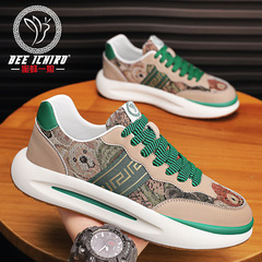 《蜜蜂一狼》品牌男鞋情侶四季休閒真皮老爹鞋潮流百搭運動風女鞋