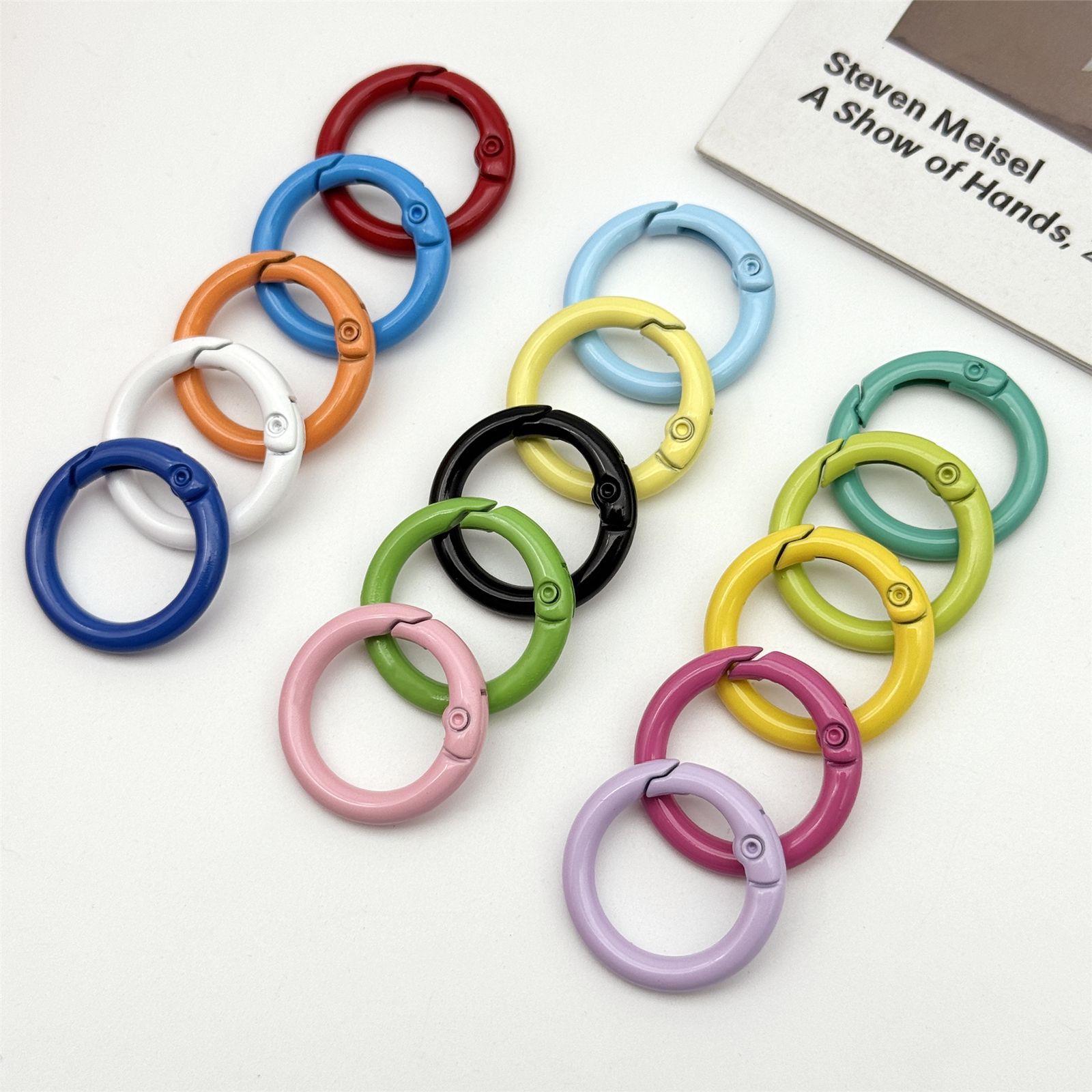 糖果色弹簧扣烤漆锌合金彩色书圈卡圈钥匙扣diy饰品配件 金属挂饰