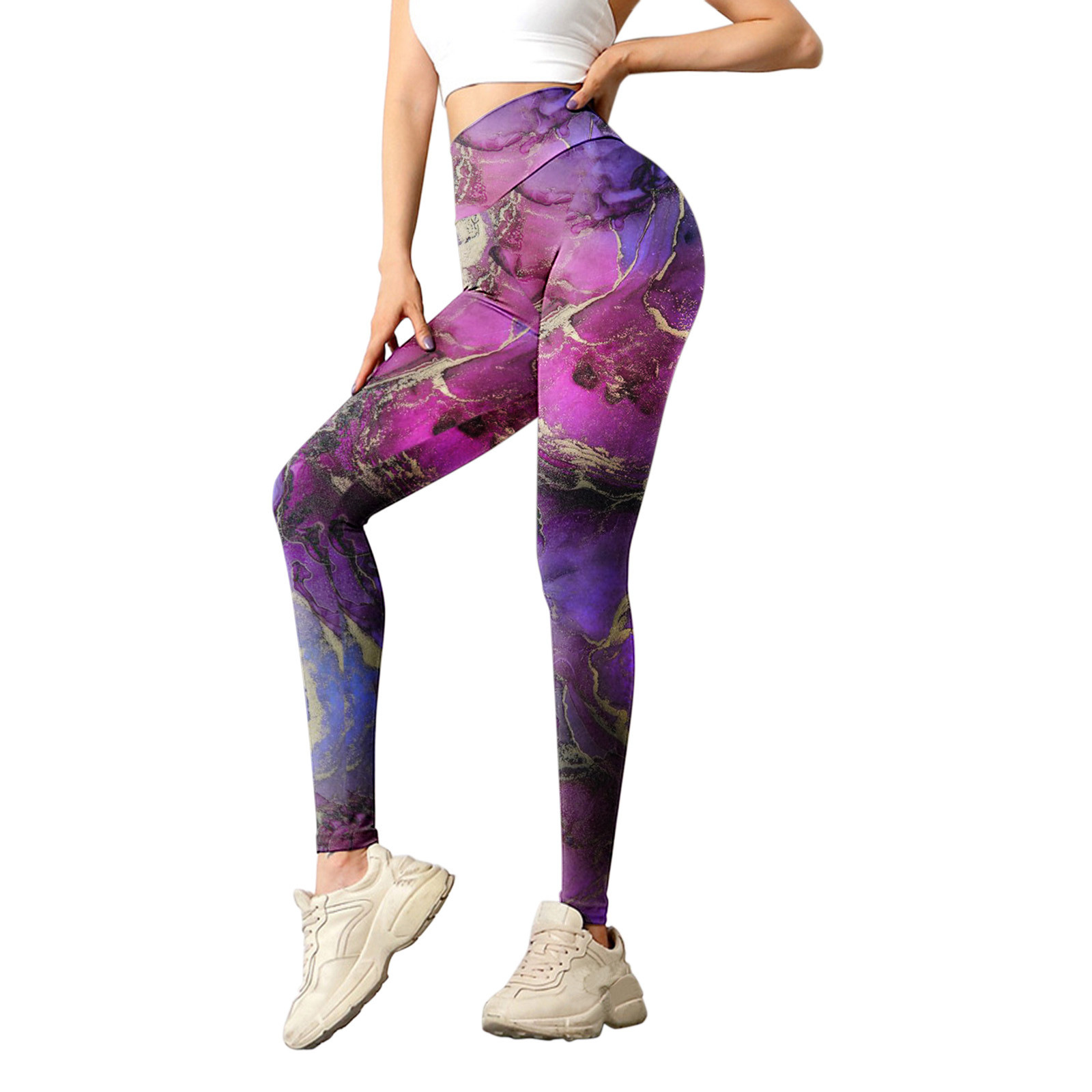 Venta al por mayor Dingzi primavera y otoño 3D impreso leggings ropa exterior de cintura alta Mujer vientre contracción cadera levantamiento deportes adelgazamiento yoga Pantalones image 39