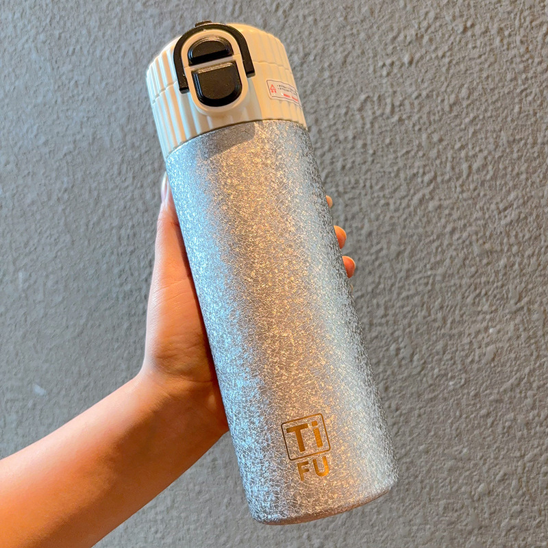 新款覆钛保温水杯大容量车载弹跳盖男女高端商务钛杯家用办公杯子|undefined