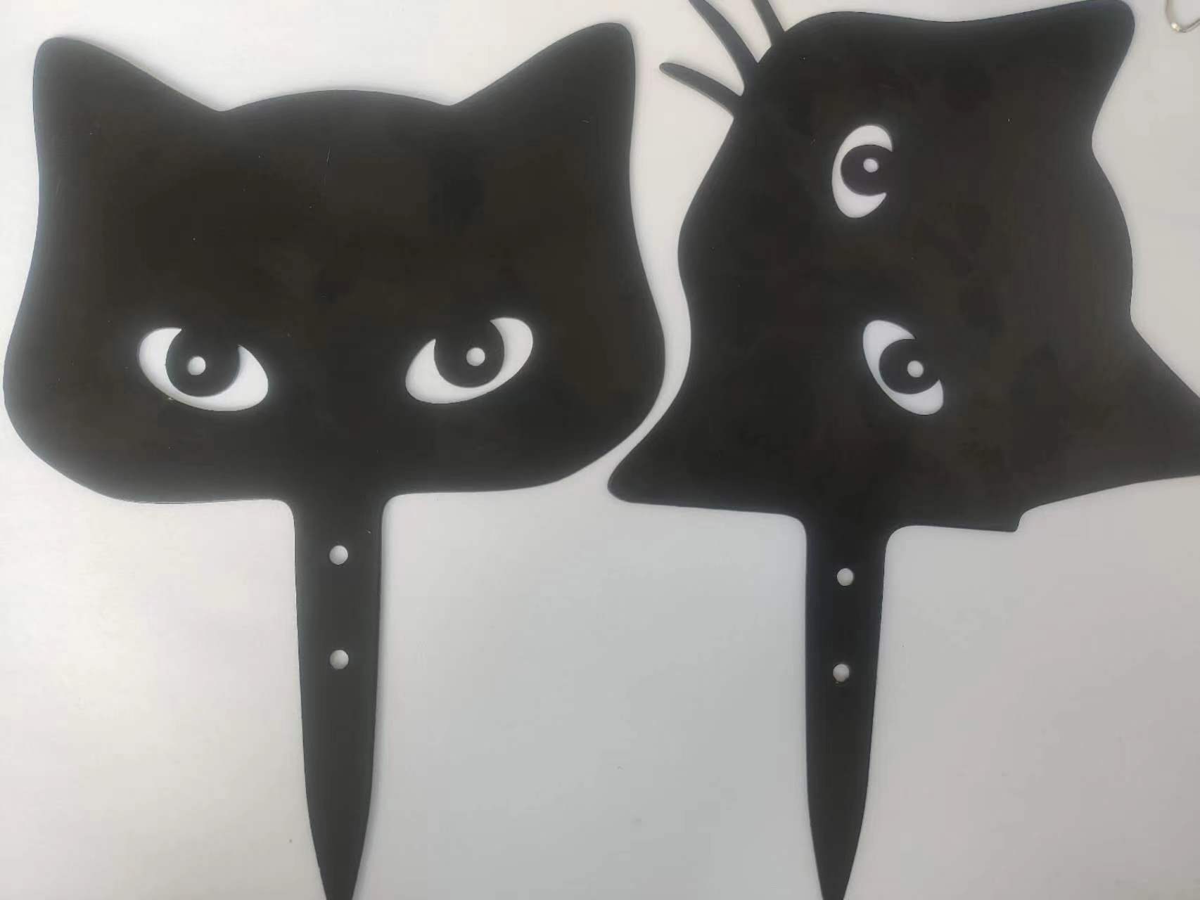 New Iron Cat Outdoor Fence Plaque Metal Craft Plugin Creative Design Courtyard Decoration_voghion.com