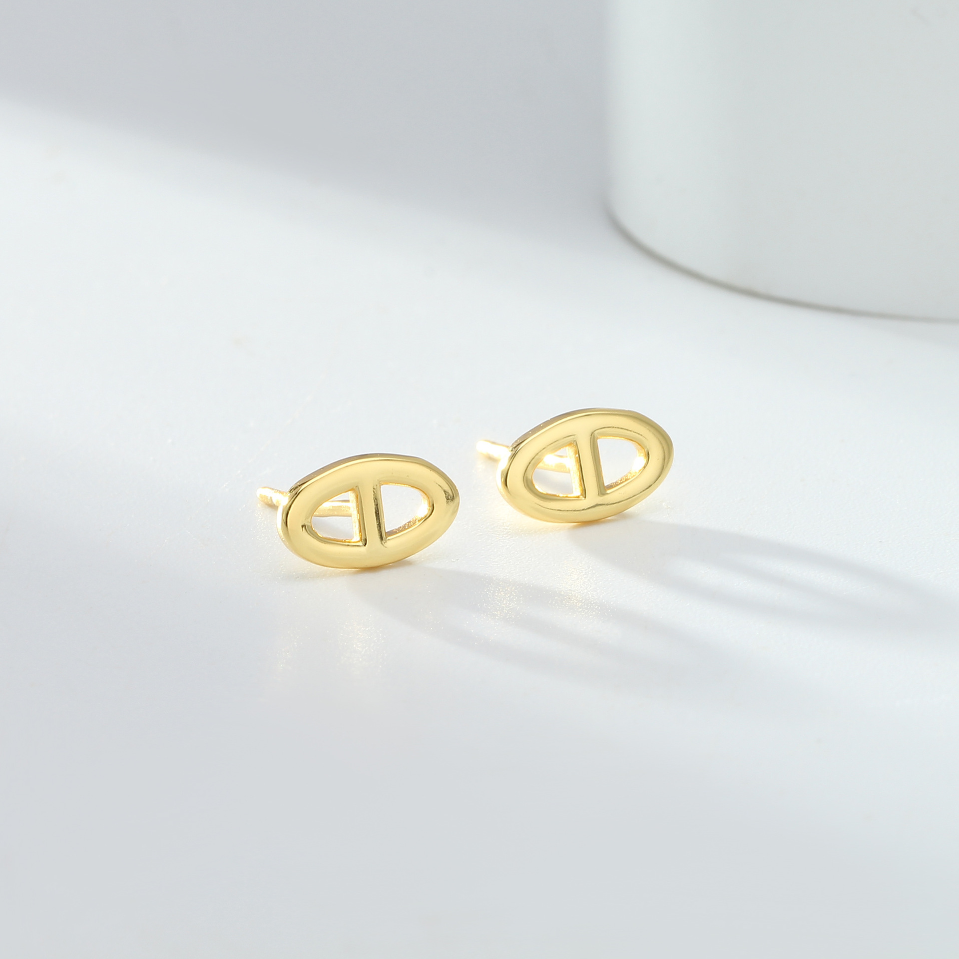 欧美性冷淡风小众简约猪鼻子925纯银耳钉女镂空日字ins风耳环网红详情32