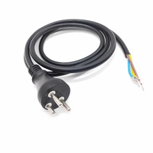 厂家直销 丹麦插头电源线 16A丹麦电源线插头 3*1.5平方2米黑色