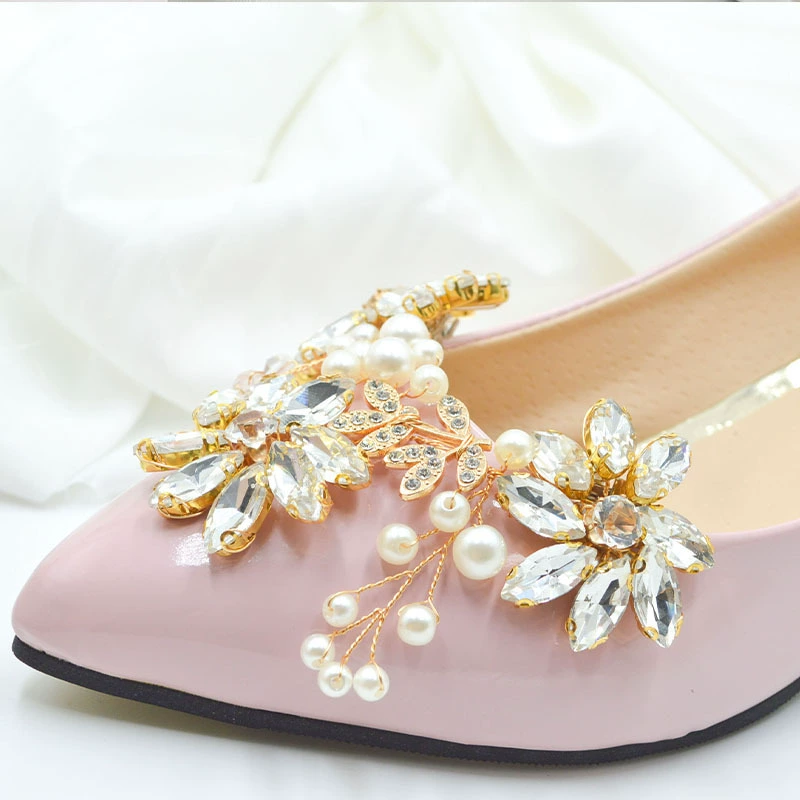 Туфли на высоком каблуке Аксессуары для свадебной обуви DIY Съемные застежки для обуви Аксессуары Кристаллические туфли на высоком каблуке Обувь Цветы
