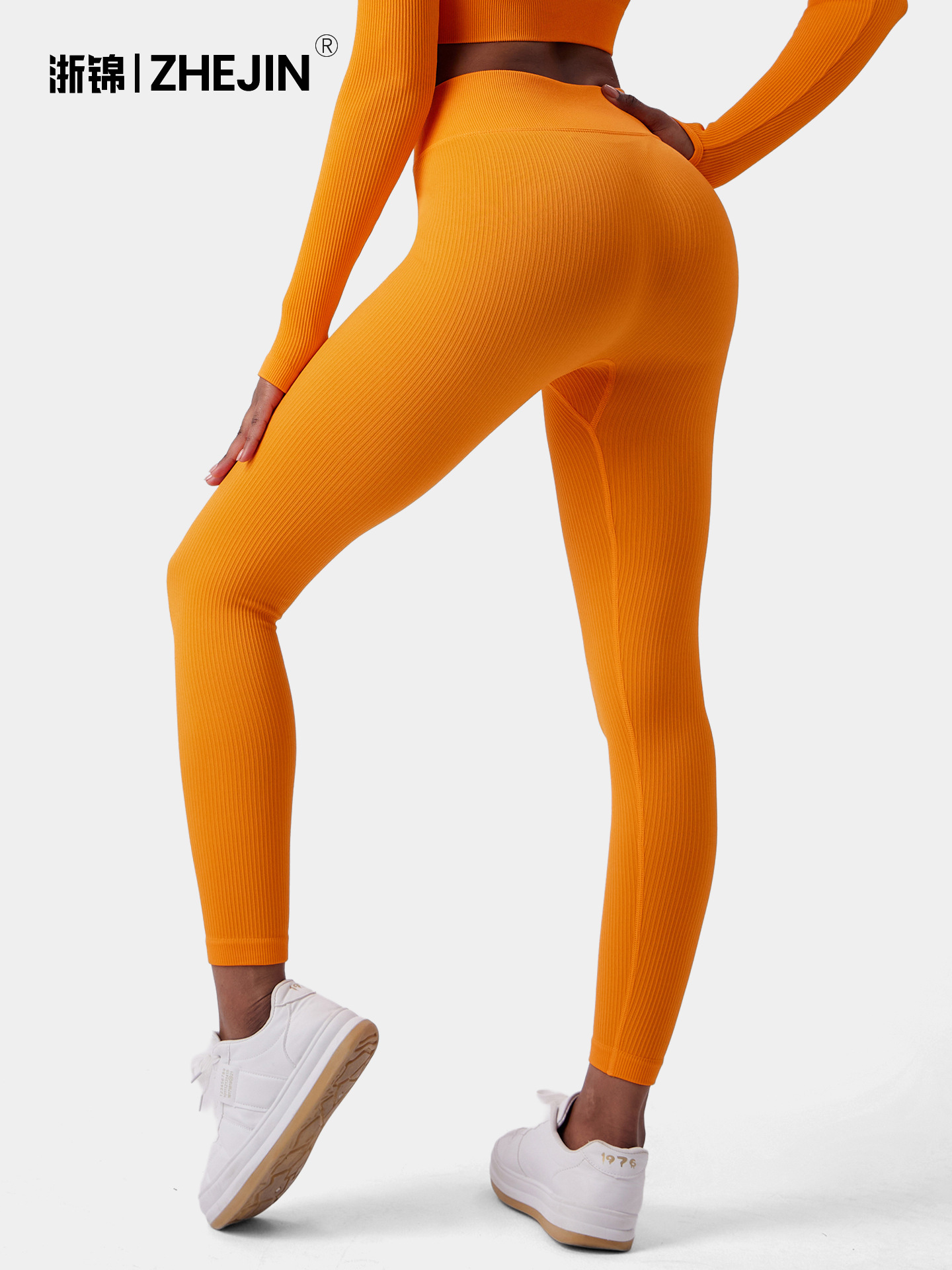 [Zhejiang brocade] European and American adjustable rope yoga pants women's outer hip fitness yoga pants peach hip sports pants
