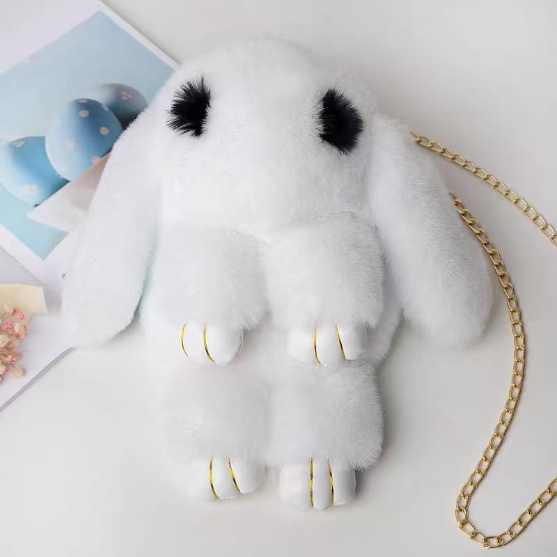 Rabbit Bag, Cute Rabbit Imitation Rex Rabbit Fur Bag, Plush Rabbit Bag, Chain Rabbit Ear Bag, Cross-Body Rabbit Bag, Cute Rabbit Imitation Rex Rabbit Fur Bag, Plush Rabbit Bag, Chain Rabbit Ear Bag, Cross-Body