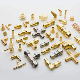 厂家批发气动气管方块双头快拧接头三通铜铁气泵快速接头直通套件