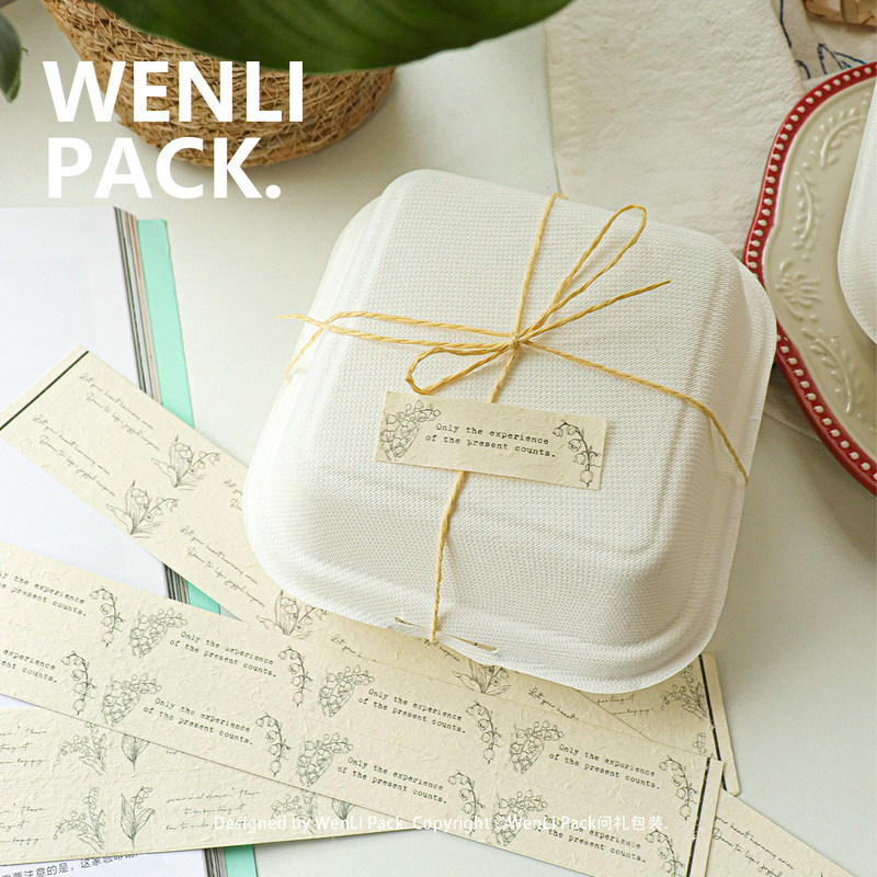 Ins Lily of the Valley Floral Scented Paper English Stickers Versatile Gift Dessert Packaging Sealing Stickers Decorative Long Strip Stickers