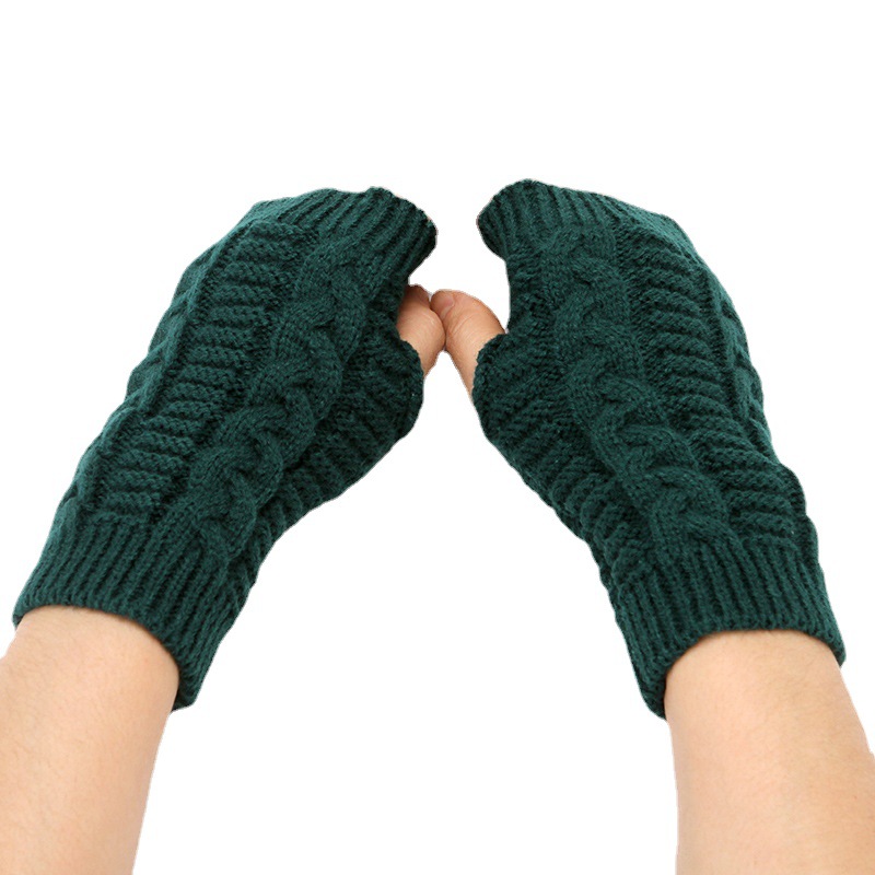 knitted demi-season gloves