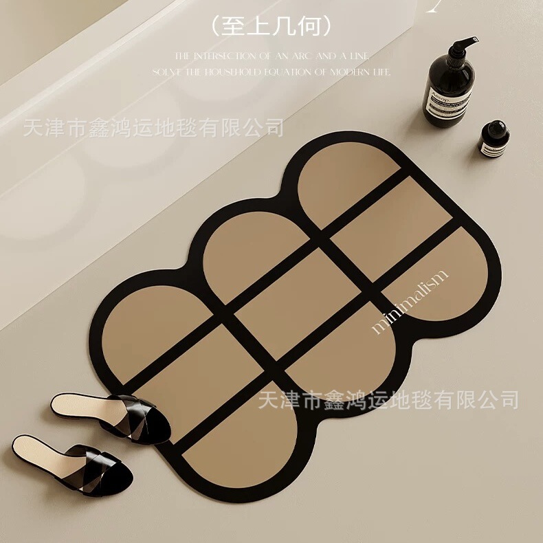 Geometric Diatom Mud Bathroom Mat Simple Toilet Toilet Door Water Absorbent Quick-drying Non-slip Mat Carpet Geometric Diatom Mud Bathroom Mat Simple Toilet Toilet Door Water Absorbent Quick-drying Non-slip Mat Carpet