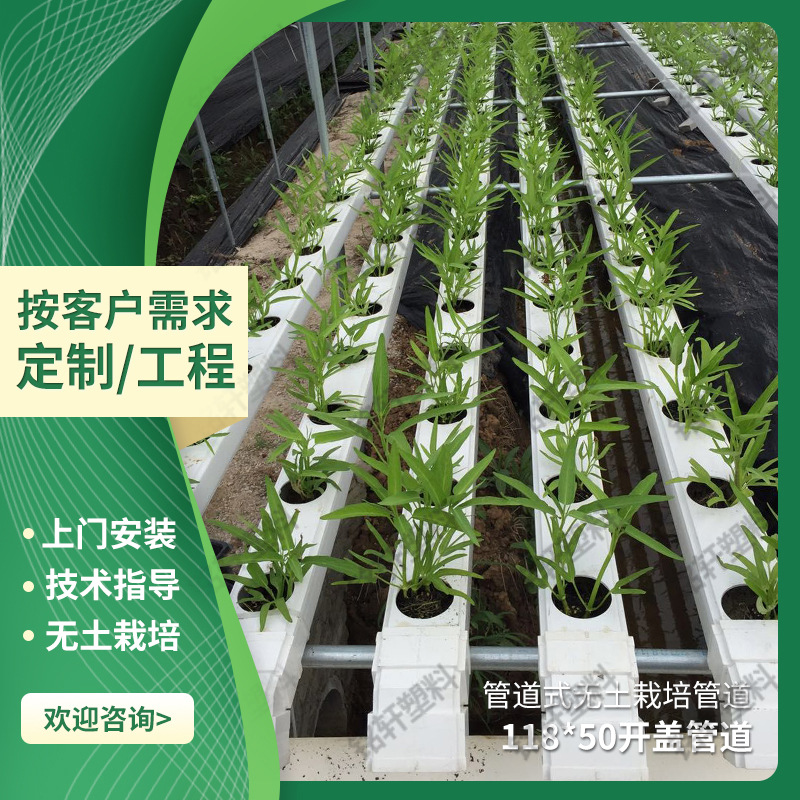 118*50蔬菜专用无土栽培方管开盖水培管道 PVC-U道绿植园水培设备