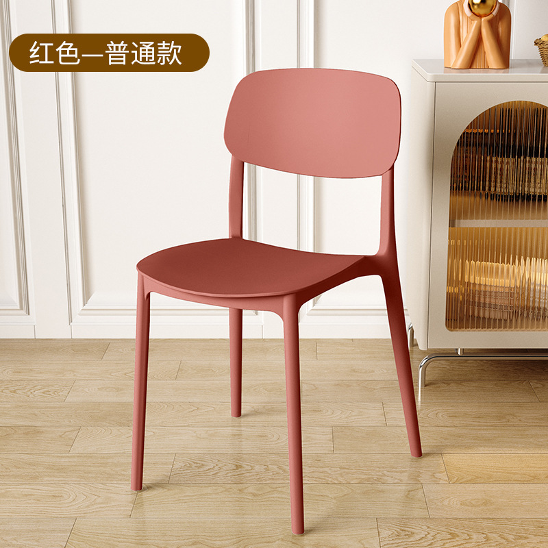 Silla de comedor con respaldo para el hogar, simple y gruesa, taburetes de plástico cómodos para sentarse, sillas de mesa de comedor comerciales nórdicas.