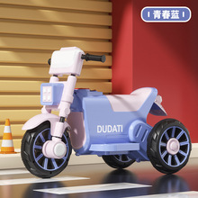 儿童电动三轮摩托车复古摩托车宝宝早教遥控充电骑行儿童电动玩具