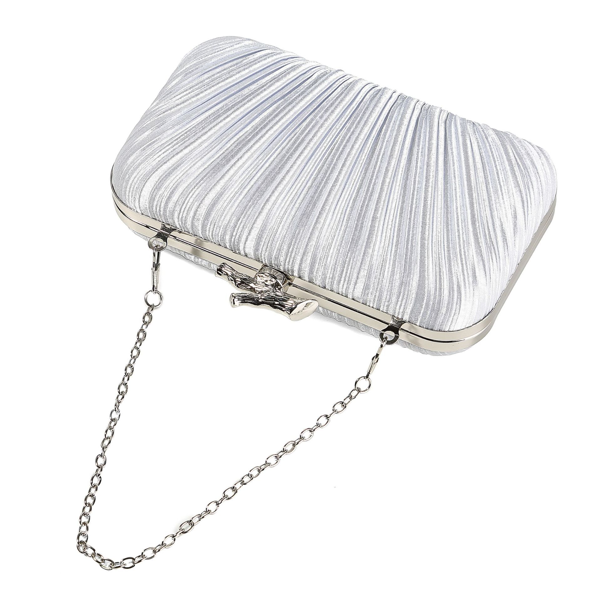Square Pattern Apricot Black Silver Silk Square Square Evening Bags