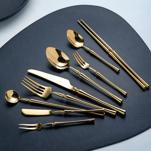 Xiaomanyao 304 stainless steel steak knife, fork and spoon set coffee spoon Western tableware dessert spoon fork long handle spoon