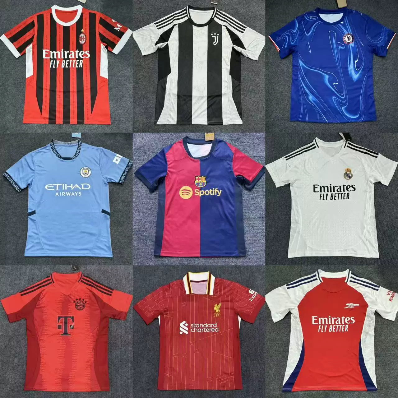 Оптовая версия болельщиков Барселона Реал Мадрид Манчестер Сити Ливерпуль Бавария Арсенал Челси Ювентус футболка