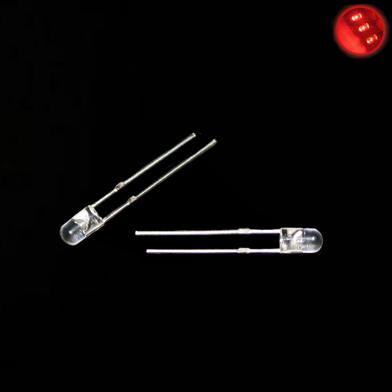 3MM/F3 无边LED 白发红 红光 发光二极管LED灯 超高亮 短脚