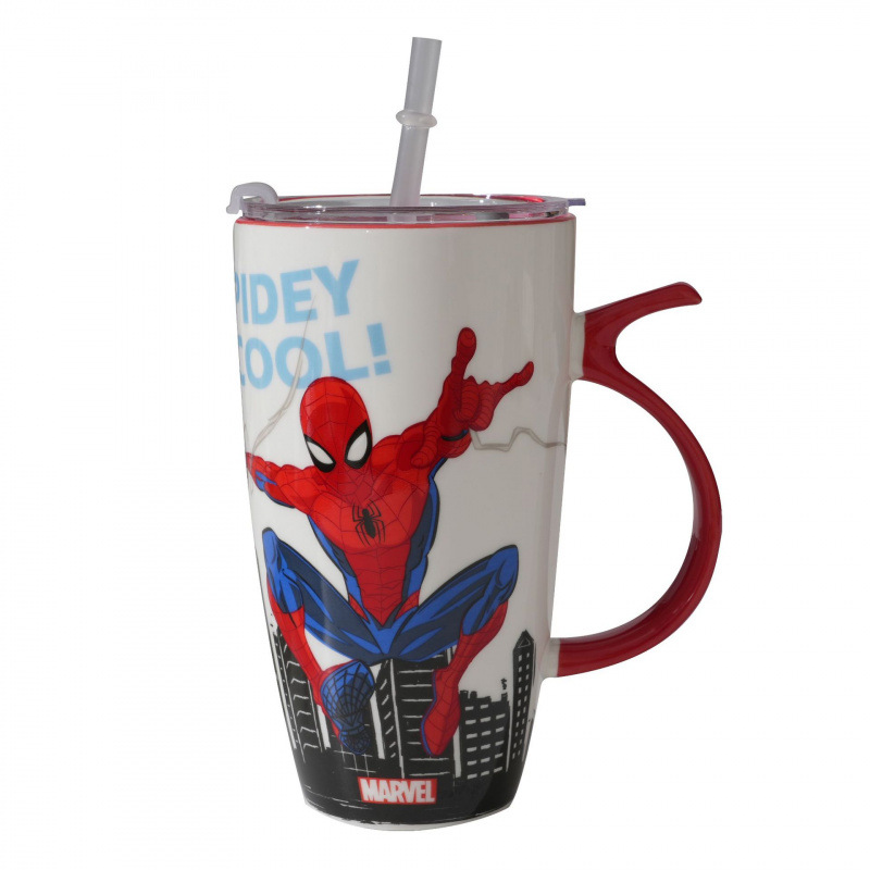 Marvel autorizado auténtico de gran capacidad marca tazas de cerámica pareja para hombres y mujeres adorables tazas de agua de leche de desayuno casual