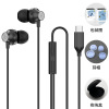 Metal headphones, mobile phone, earplugs, 3.5mm, wire control, wholesale