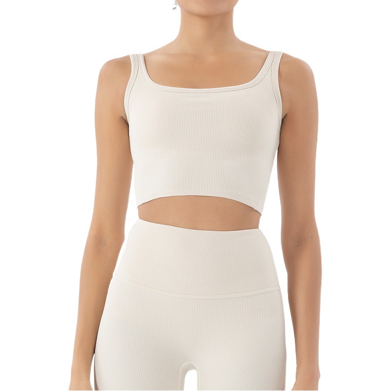 Nuevo estilo de sujetador deportivo con textura suave y efecto segunda piel para mujer, estilo europeo y americano, tipo chaleco, para fitness, running y yoga de alta intensidad.
