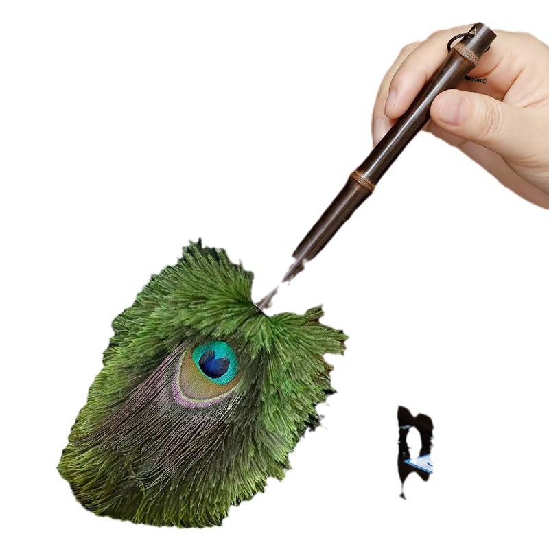 ダチョウのピーコックの毛の除塵のはたきのレトロな除塵のはたきの家庭用の鶏の毛のはたきの暗号化の清潔なほこりの高級のはたき