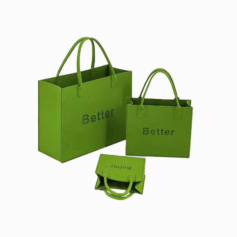 大容量可印logo毛毡手提袋加厚企业广告礼品袋宣传托特毛毡包