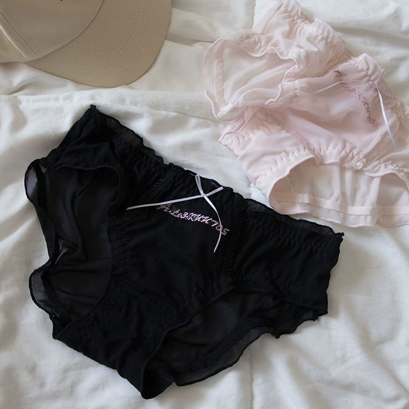 Fuchsia cute summer quick dry underwear, with embroidery
