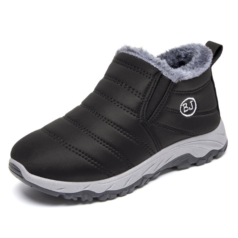 Zapatos de algodón 2024 invierno nuevas botas de algodón un cabello de mediana edad botas gruesas pareja calentadas botas de nieve