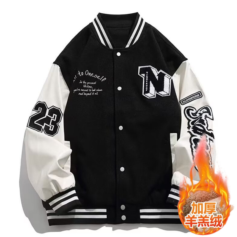春秋季新款美式夹克外套男休闲宽松棒球服高品质开衫夹克外套男|undefined