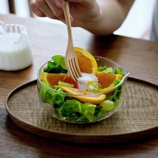 Transparent high borosilicate with mouth drainage bowl heat-resistant glass bowl ice powder bowl restaurant baking preparation bowl sauce bowl dessert