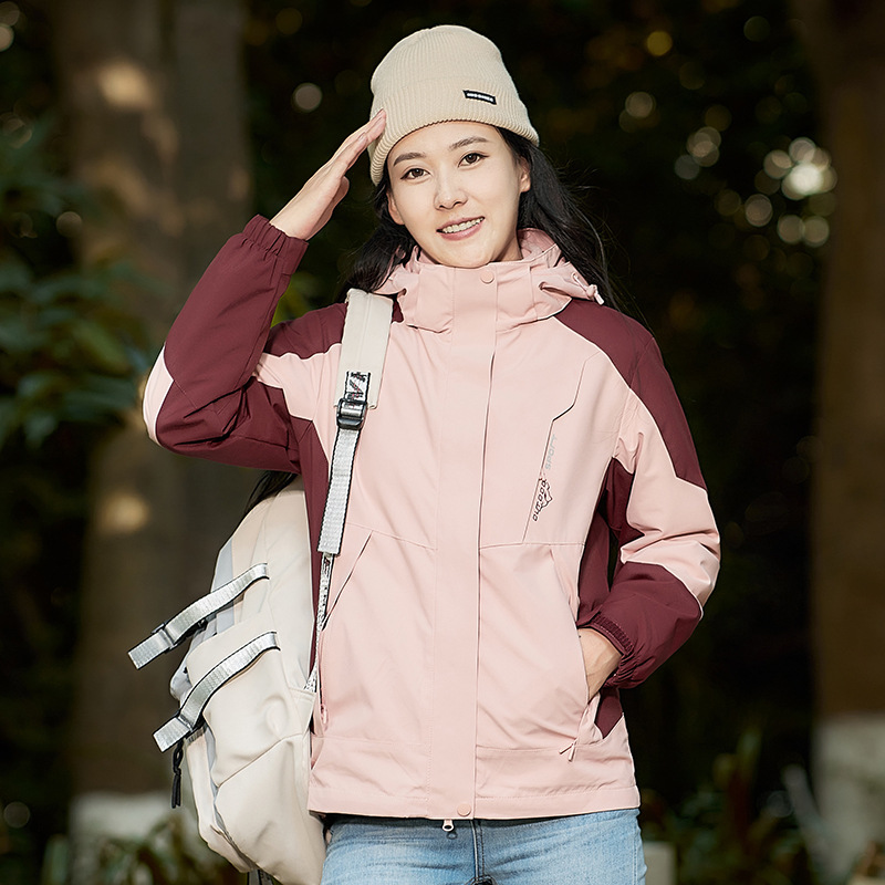 23 otoño y invierno nuevo al aire libre explosión hombre y mujer vestir pareja 3 en 1 a prueba de viento dos piezas fábrica de chaqueta al por mayor