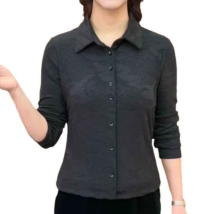 秋の新型女性tシャツ長袖ファッション気質シャツ女性は肉を隠して痩せている|undefined