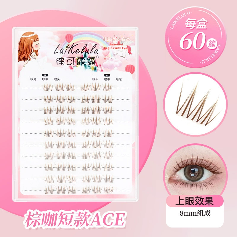 Transparent Stalk False Eyelashes, 10-Row Trays, Multi-Style Volume Clusters