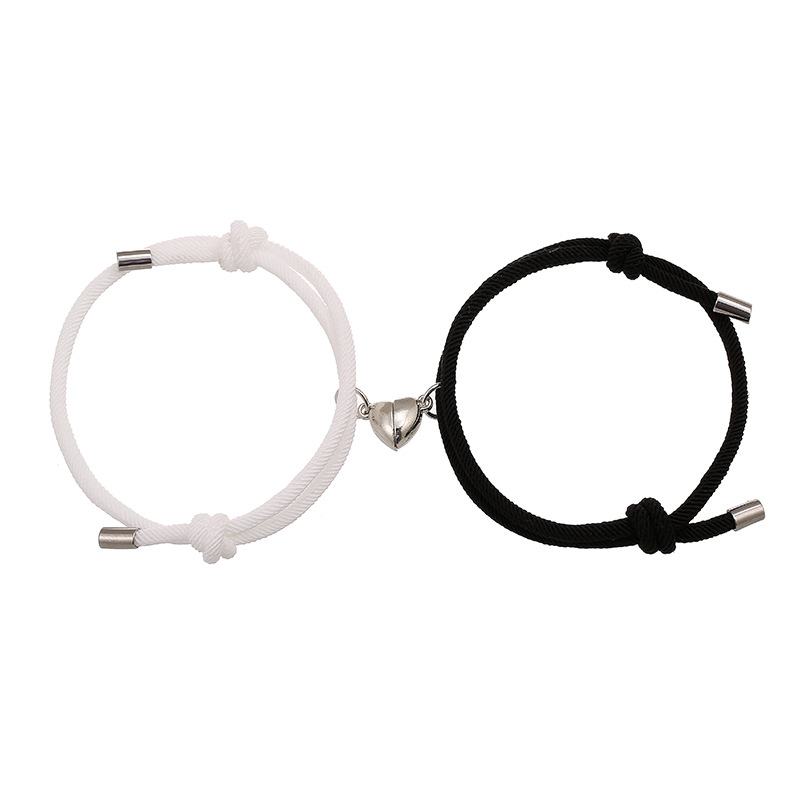 alloy heart magnets attract simple couple bracelets a pair jewelry wholesale Nihaojewelry