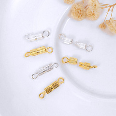 銅鍍18K真金小直花螺絲扣 項鍊手鍊連接扣螺旋扣 diy手工配件B50